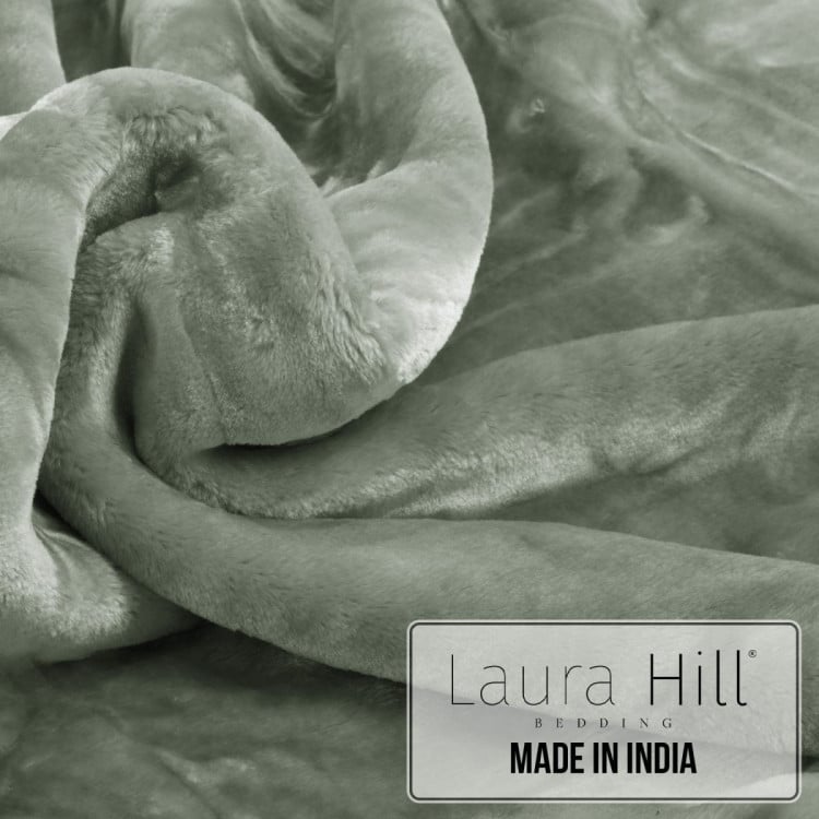 Laura Hill 600-GSM Mink Blanket Queen Size Double-Sided Soft Plush Bed Faux Throw Rug 220 X 240cm Sage image 7