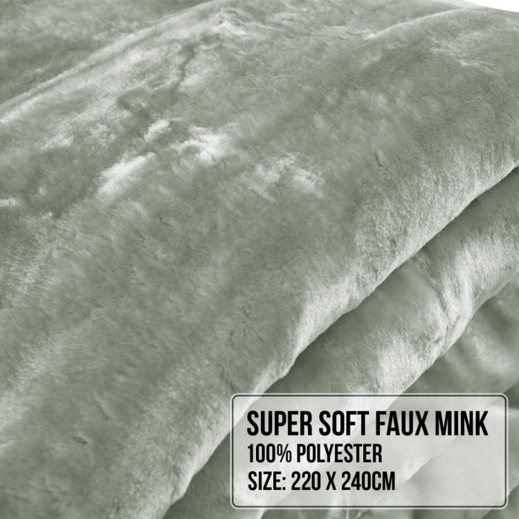 Laura Hill 600-GSM Mink Blanket Queen Size Double-Sided Soft Plush Bed Faux Throw Rug 220 X 240cm Sage image 8