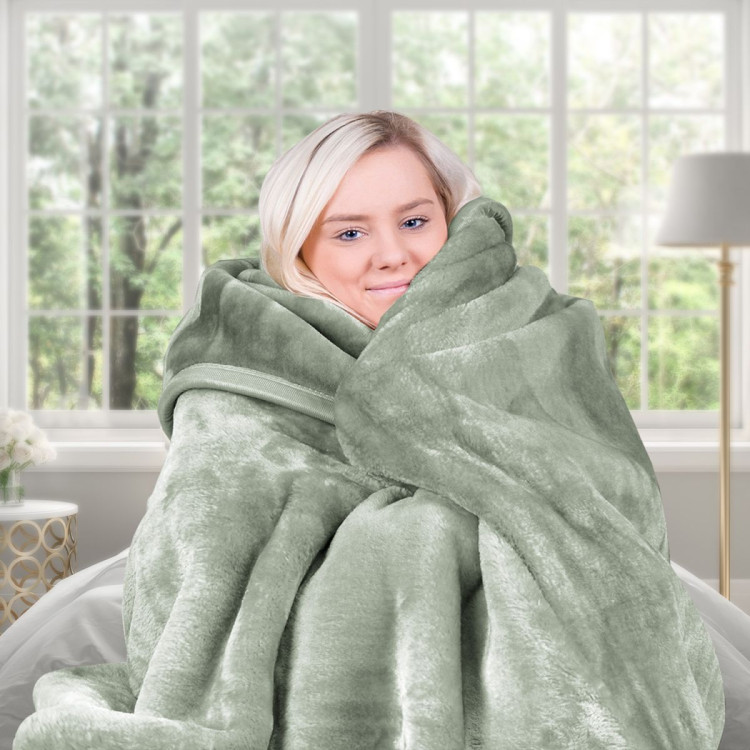 Laura Hill 600-GSM Mink Blanket Queen Size Double-Sided Soft Plush Bed Faux Throw Rug 220 X 240cm Sage image 4