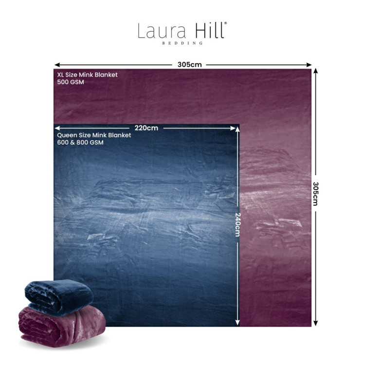 Laura Hill XL Double-Sided Oversized Faux Mink Blanket 305x305cm Beige image 6