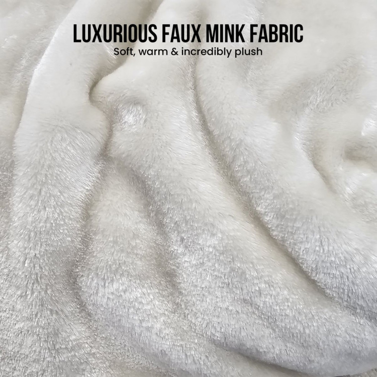 Laura Hill XL Double-Sided Oversized Faux Mink Blanket 305x305cm Beige image 8