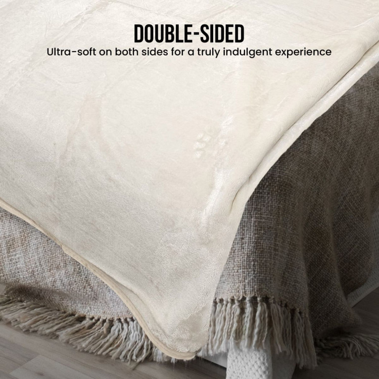 Laura Hill XL Double-Sided Oversized Faux Mink Blanket 305x305cm Beige image 9