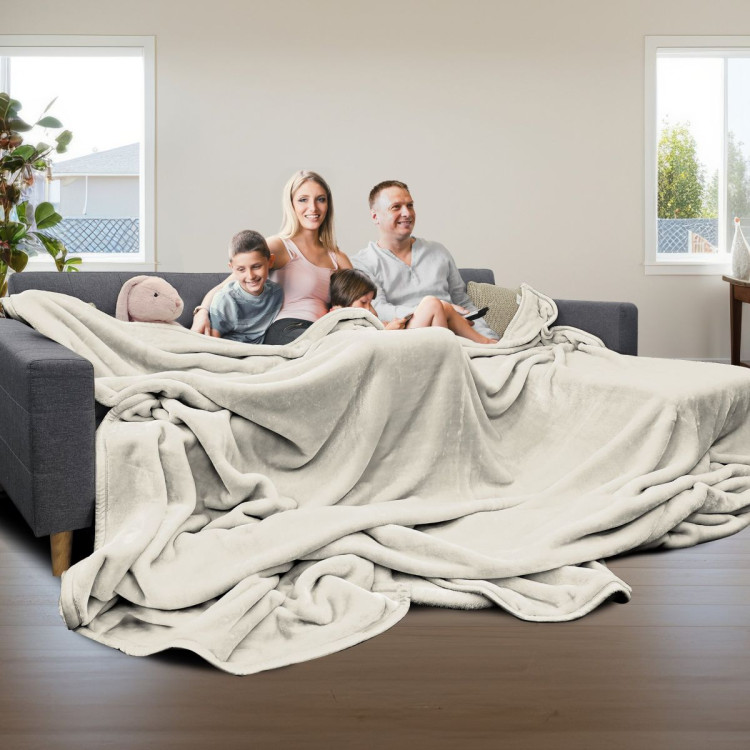 Laura Hill XL Double-Sided Oversized Faux Mink Blanket 305x305cm Beige image 11