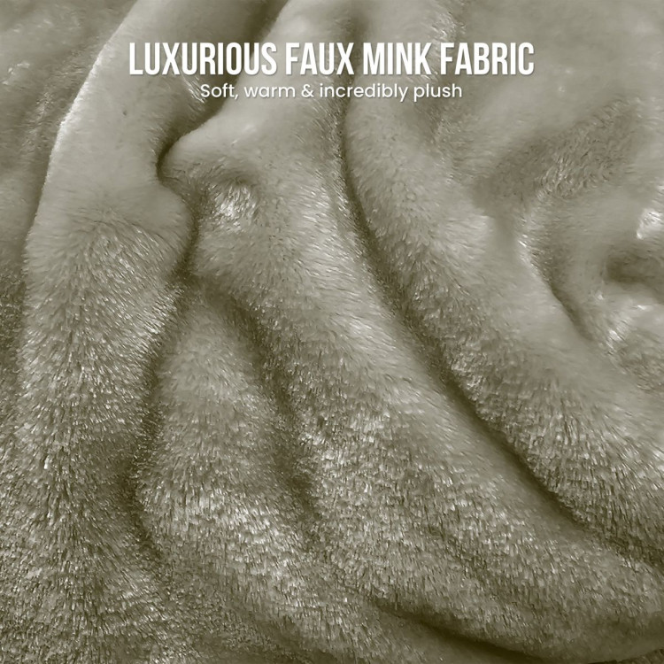 Laura Hill XL Double-Sided Oversized Faux Mink Blanket 305x305cm Olive image 8
