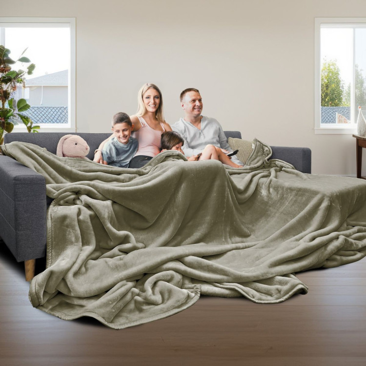 Laura Hill XL Double-Sided Oversized Faux Mink Blanket 305x305cm Olive image 11