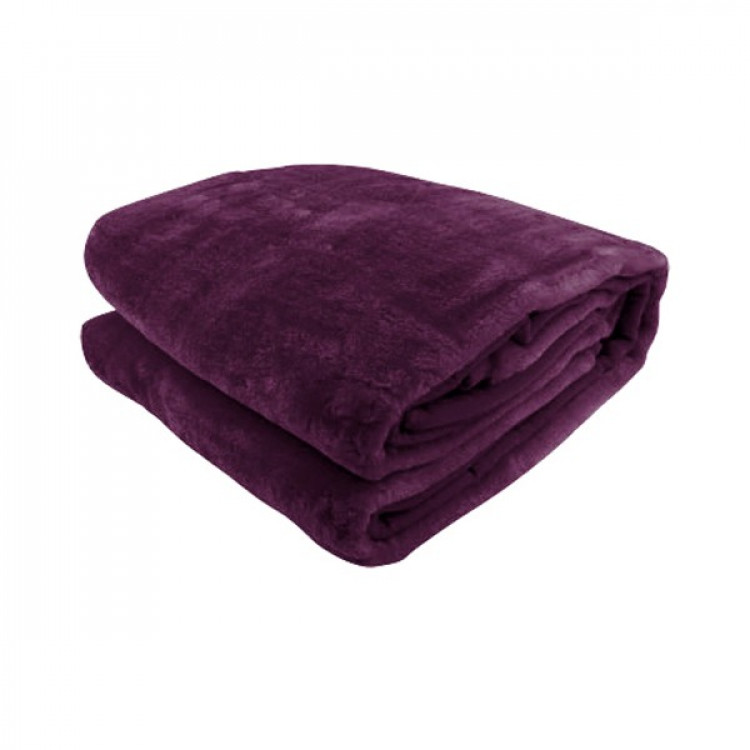600GSM Large Double-Sided Faux Mink Blanket - Purple image 2