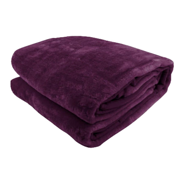 800GSM Heavy Double-Sided Faux Mink Blanket - Purple image 3