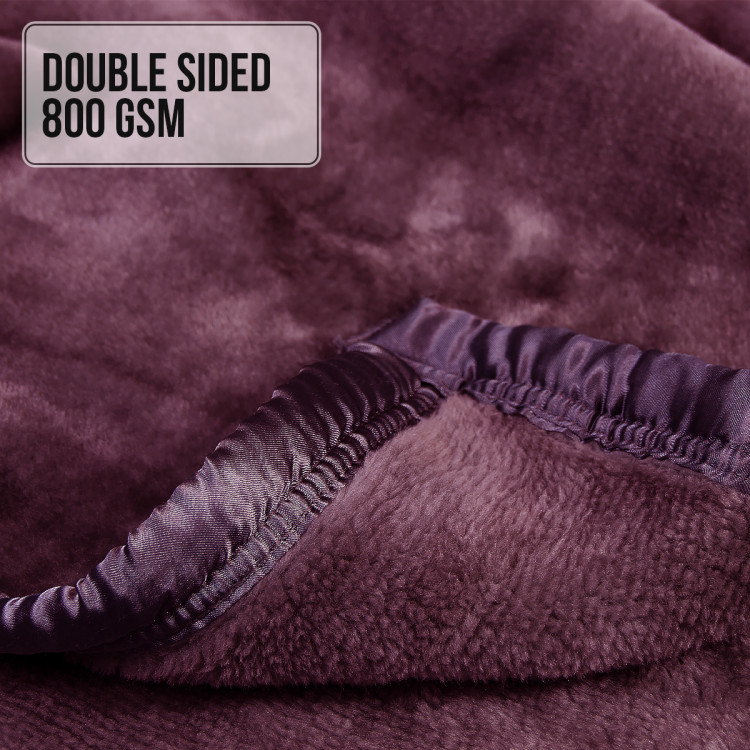 800GSM Heavy Double-Sided Faux Mink Blanket - Purple image 6