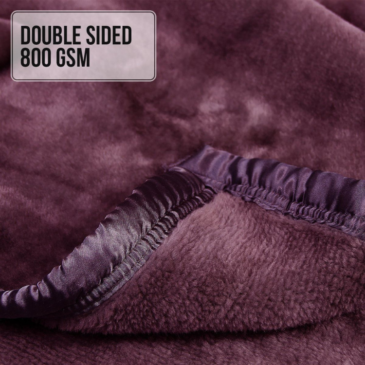 800GSM Heavy Double-Sided Faux Mink Blanket - Purple image 8