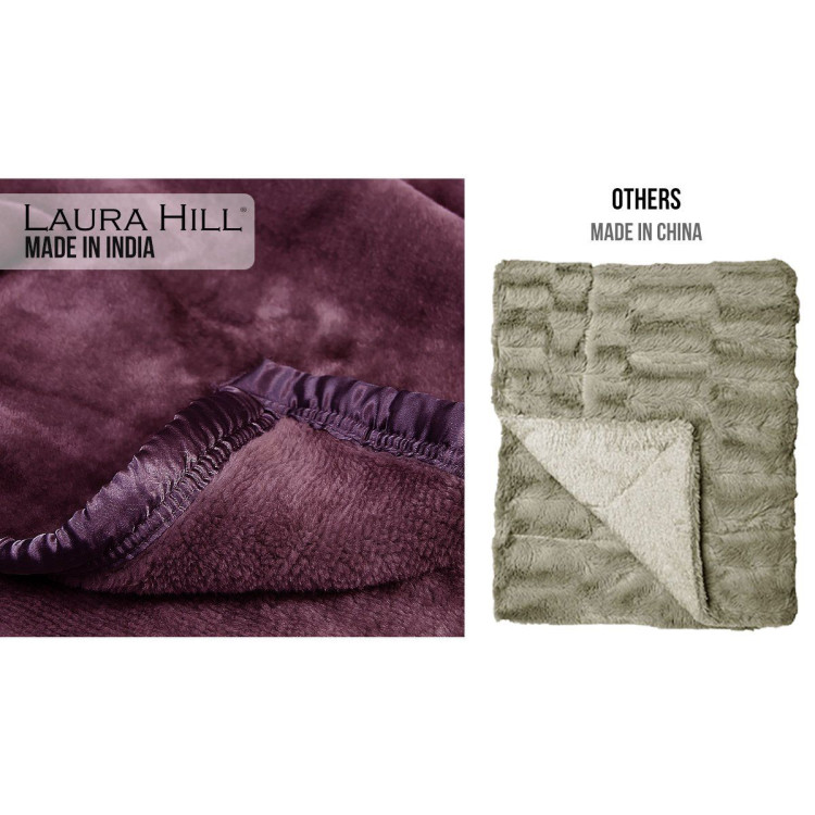 800GSM Heavy Double-Sided Faux Mink Blanket - Purple image 7