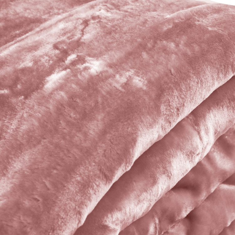 Laura Hill 800GSM Heavy Double-Sided Queen Faux Mink Blanket - Pink image 7
