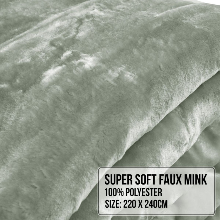 Laura Hill 800-GSM Mink Blanket Queen Size Double-Sided Soft Plush Bed Faux Throw Rug 220 X 240cm Heavy Sage image 8