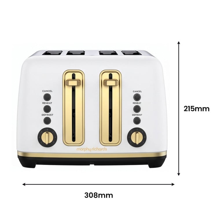 Morphy Richards Ascend Kettle and Toaster Set White Soft Gold 1.5L Jug Kettle 4 Slice Toaster Breakfast Pack image 6