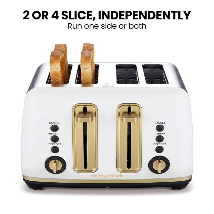 Morphy Richards Ascend Kettle and Toaster Set White Soft Gold 1.5L Jug Kettle 4 Slice Toaster Breakfast Pack image 10
