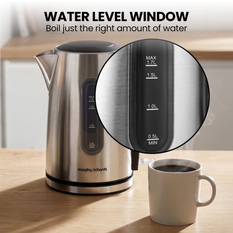 Morphy Richards Equip Stainless Steel Kettle and Toaster Set - 1.7L Jug Kettle & 2 Slice Toaster Breakfast Pack image 7