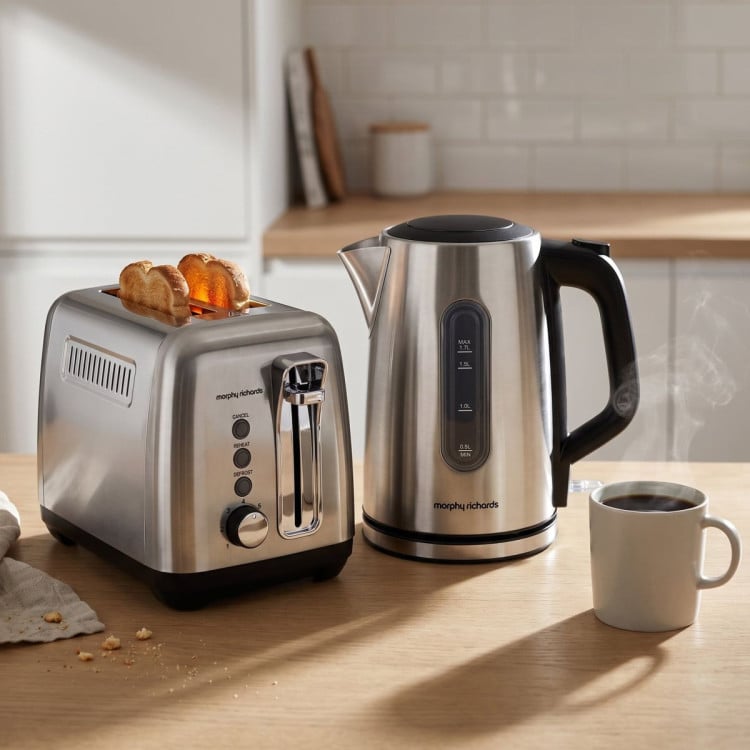 Morphy Richards Equip Stainless Steel Kettle and Toaster Set - 1.7L Jug Kettle & 2 Slice Toaster Breakfast Pack image 11