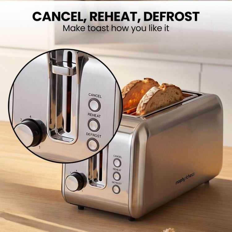 Morphy Richards Equip Stainless Steel Kettle and Toaster Set 1.7L Jug Kettle & 4 Slice Long Slot Toaster Bundle image 9