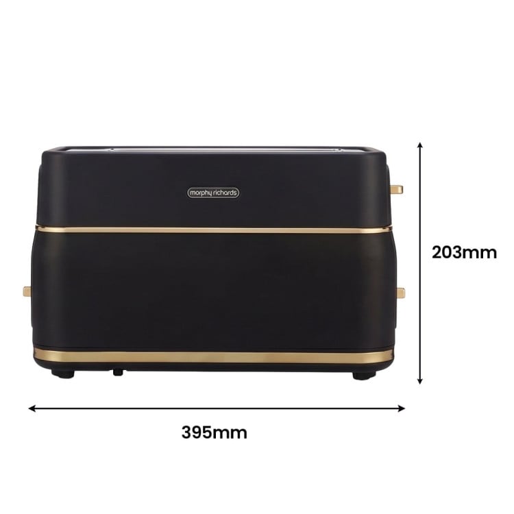 Morphy Richards Signature Kettle and Toaster Set, 1.5L Jug Kettle & 4-Slice Long Slot Toaster, Matte Black Soft Gold image 6