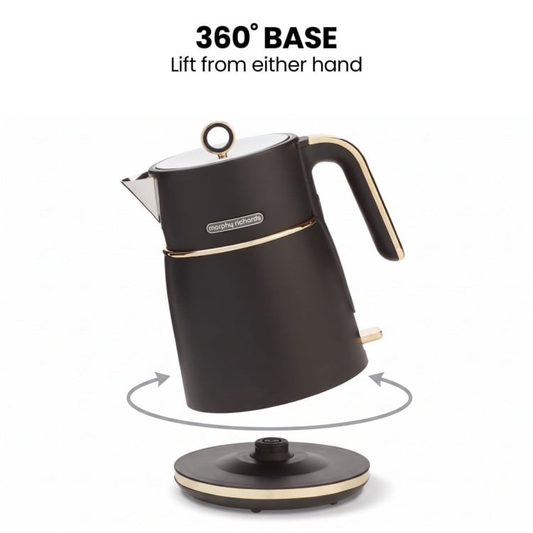 Morphy Richards Signature Kettle and Toaster Set, 1.5L Jug Kettle & 4-Slice Long Slot Toaster, Matte Black Soft Gold image 11