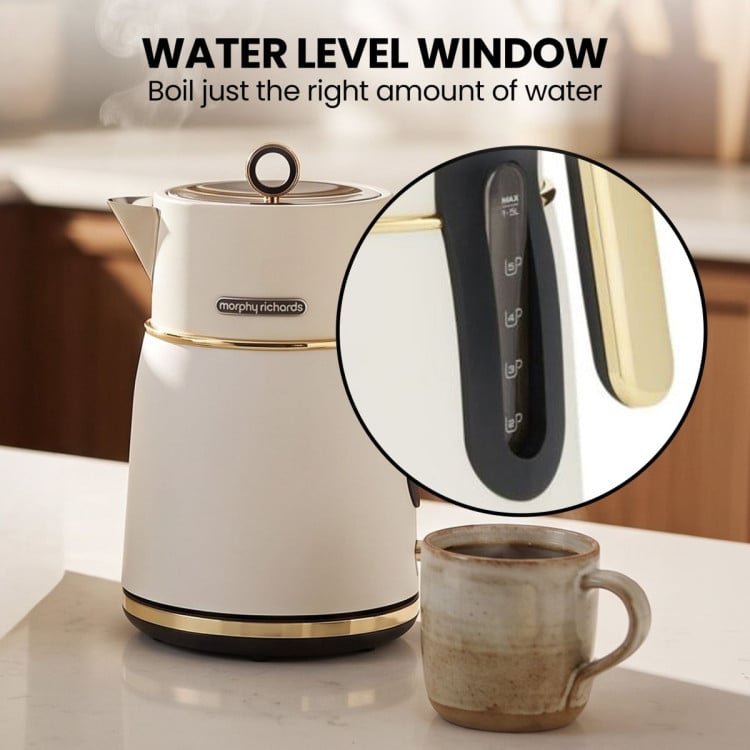 Morphy Richards Signature Kettle Toaster Set Matte Soft Gold 1.5L Jug Kettle & 4 Slice Long Slot Toaster White image 7