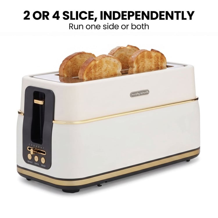 Morphy Richards Signature Kettle Toaster Set Matte Soft Gold 1.5L Jug Kettle & 4 Slice Long Slot Toaster White image 10