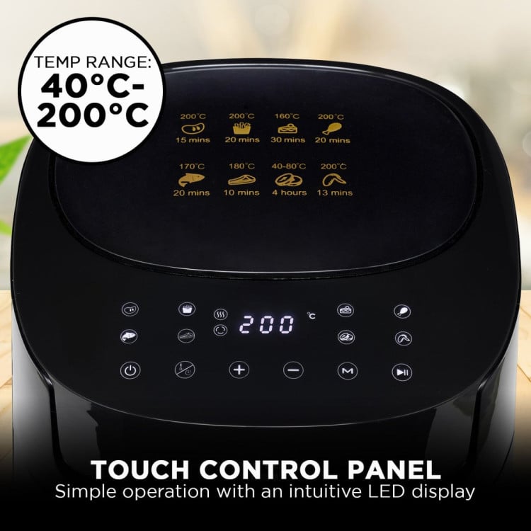 Morphy Richards 6.5L Digital Air Fryer MRAF72BK w/LED Touch Control Panel 8 Preset Cooking Programs Non Stick Drawer image 9