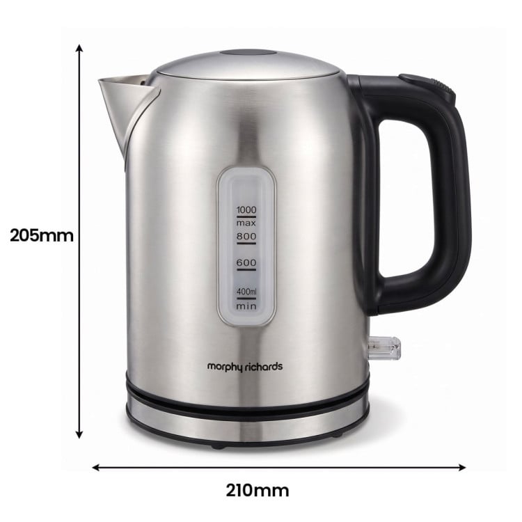 Morphy Richards Equip Kettle and Toaster Set Brushed Stainless Steel 1L Jug Kettle & 2 Slice Toaster Breakfast Bundle image 5