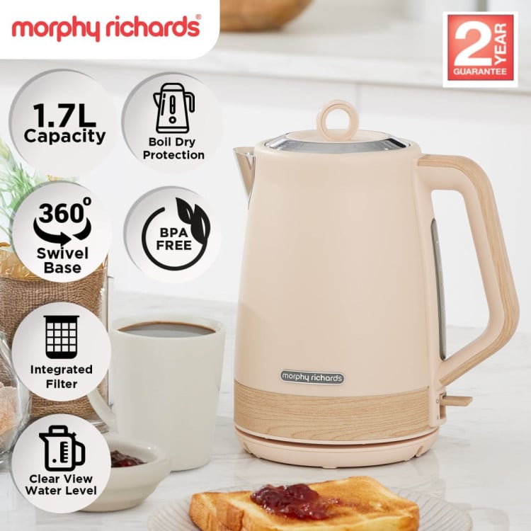 Morphy Richards Essence Scandi 1.7L Electric Kettle Swivel Base BPA-Free Boil-Dry Protection & Scandinavian Design image 3