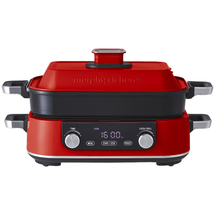 Morphy Richards 3L Non-Stick Multifunction Electric Cooker Pan in Red image 3