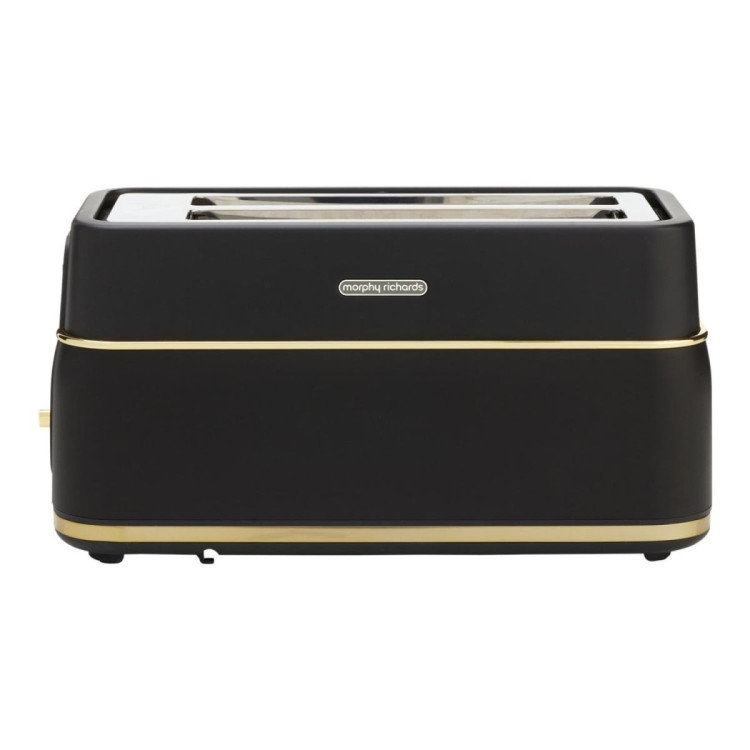 Morphy Richards Signature Soft Gold Matte Black 4 Slice Toaster with Long Slots image 4