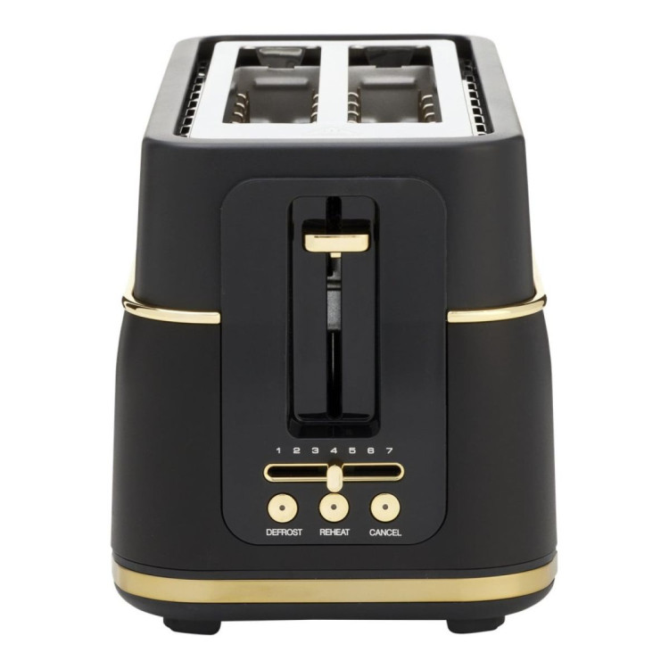 Morphy Richards Signature Soft Gold Matte Black 4 Slice Toaster with Long Slots image 5