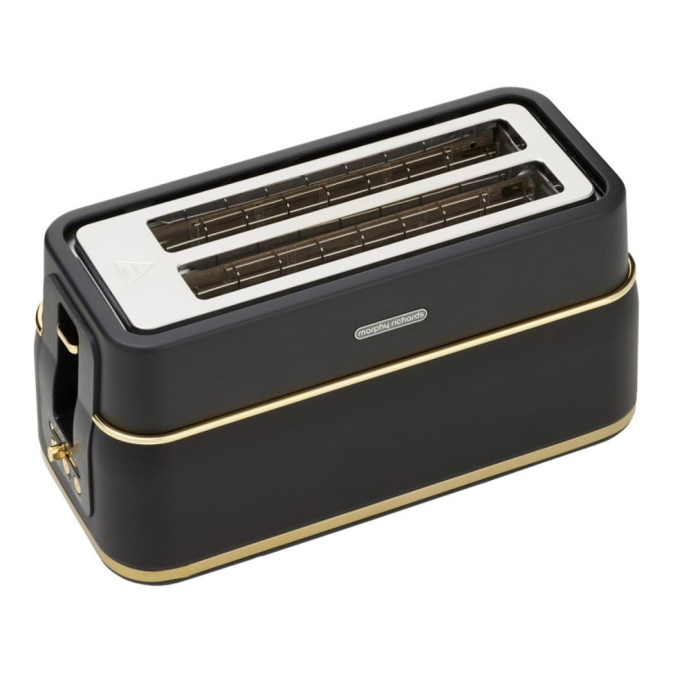 Morphy Richards Signature Soft Gold Matte Black 4 Slice Toaster with Long Slots image 3