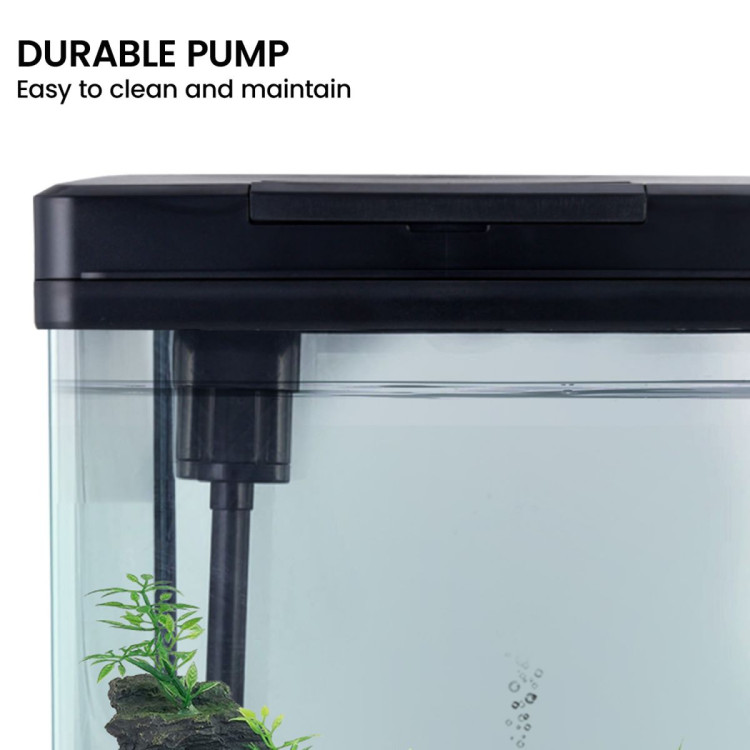 21L Complete Aquarium Kit With Bio Filter System LED Kit Curved Design image 8