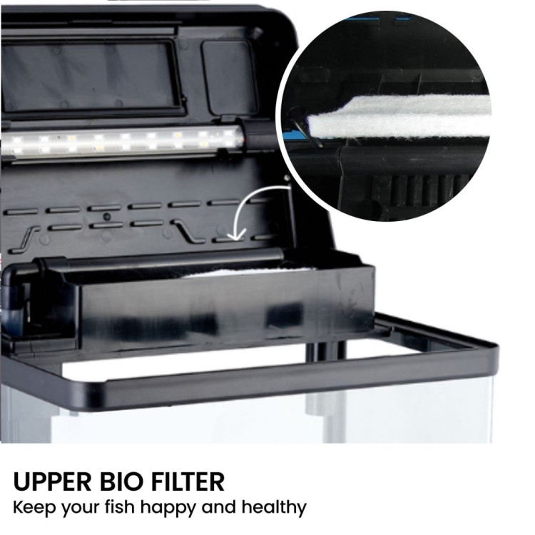 34L Complete Aquarium Kit With Bio Filter System LED Kit Curved Design image 6