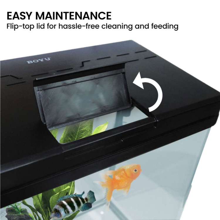 34L Complete Aquarium Kit With Bio Filter System LED Kit Curved Design image 7