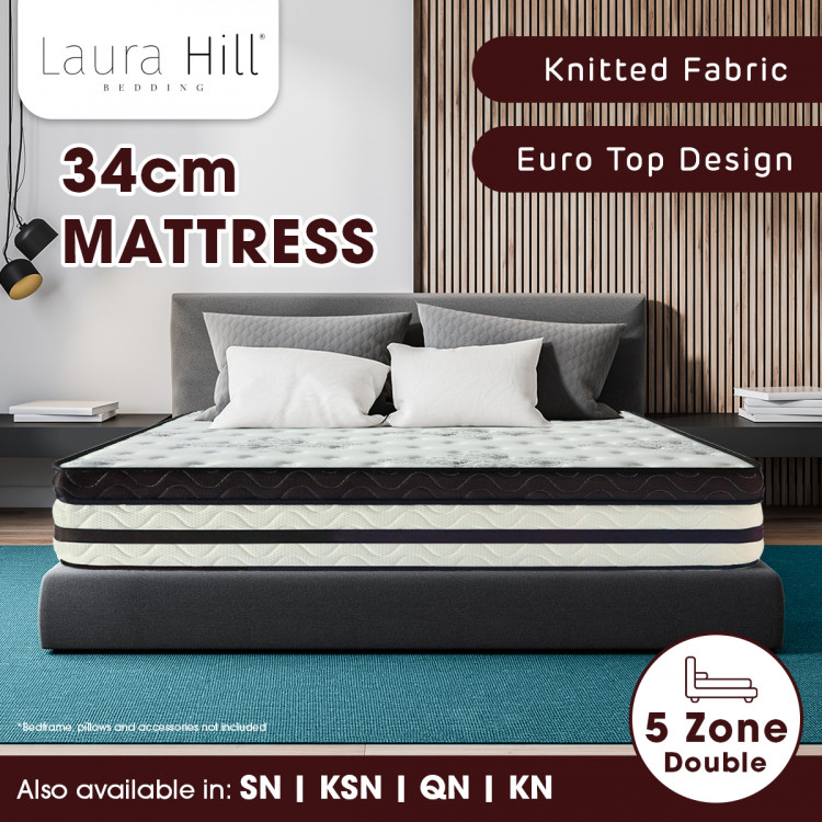 Laura Hill Double Mattress  with Euro Top - 34cm image 9