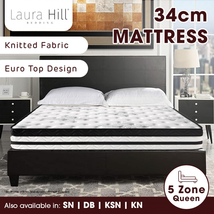 Laura Hill Queen Mattress  with Euro Top - 34cm image 8