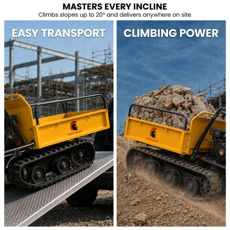 Centurion Petrol Tracked Wheelbarrow Dumper 212cc 7HP with Extendable Steel Hopper image 13