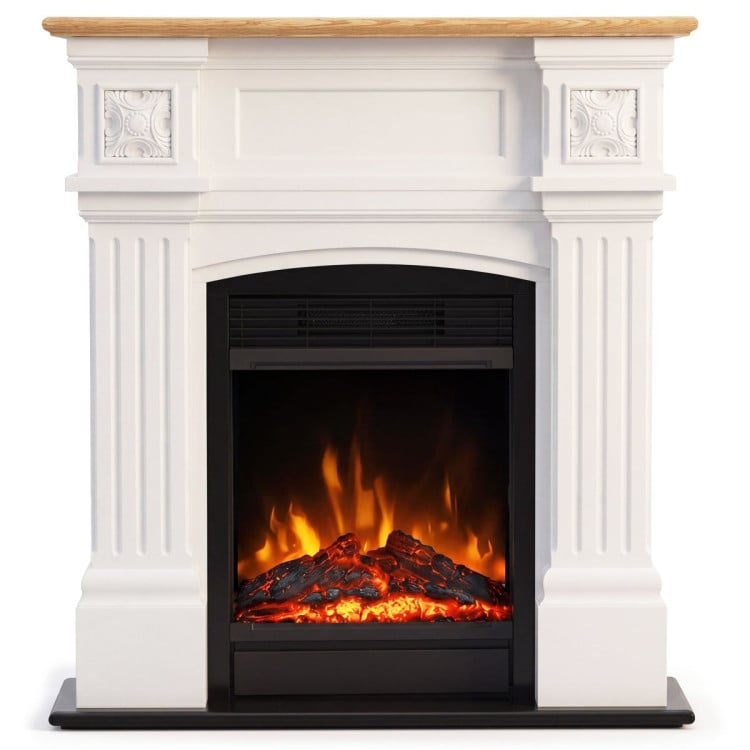 Dimplex Mini Windlesham 1.5kW Freestanding Electric Fireplace Suite, Realistic LED Flame Effect Heater, White & Oak image 5