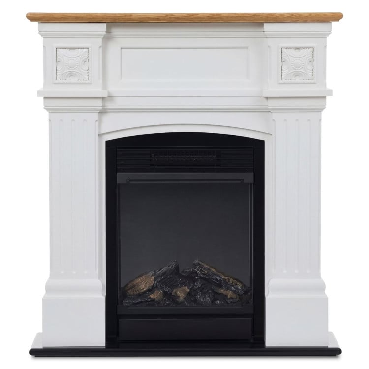 Dimplex Mini Windlesham 1.5kW Freestanding Electric Fireplace Suite, Realistic LED Flame Effect Heater, White & Oak image 7