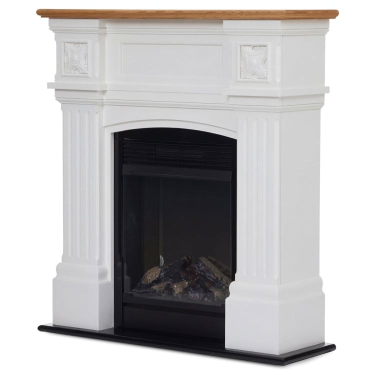 Dimplex Mini Windlesham 1.5kW Freestanding Electric Fireplace Suite, Realistic LED Flame Effect Heater, White & Oak image 8