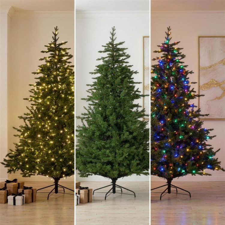 Christabelle 2.3m 7.5ft Bellewood Fir Christmas Tree Pre Lit Multi Function LED Foot Pedal Power Connect Hinged image 9