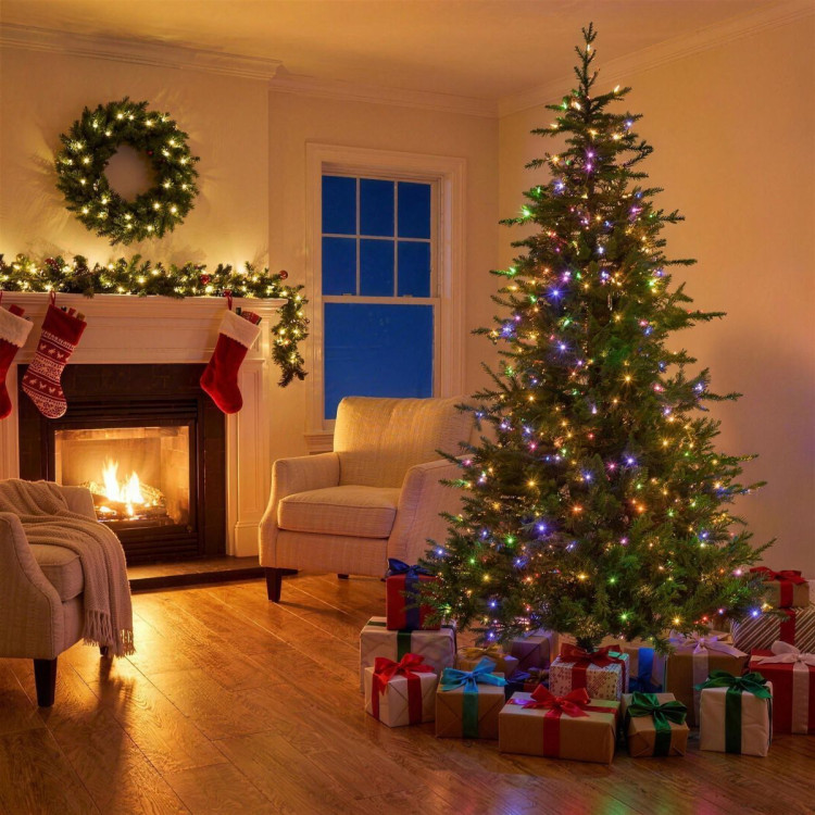 Christabelle 2.3m 7.5ft Bellewood Fir Christmas Tree Pre Lit Multi Function LED Foot Pedal Power Connect Hinged image 10