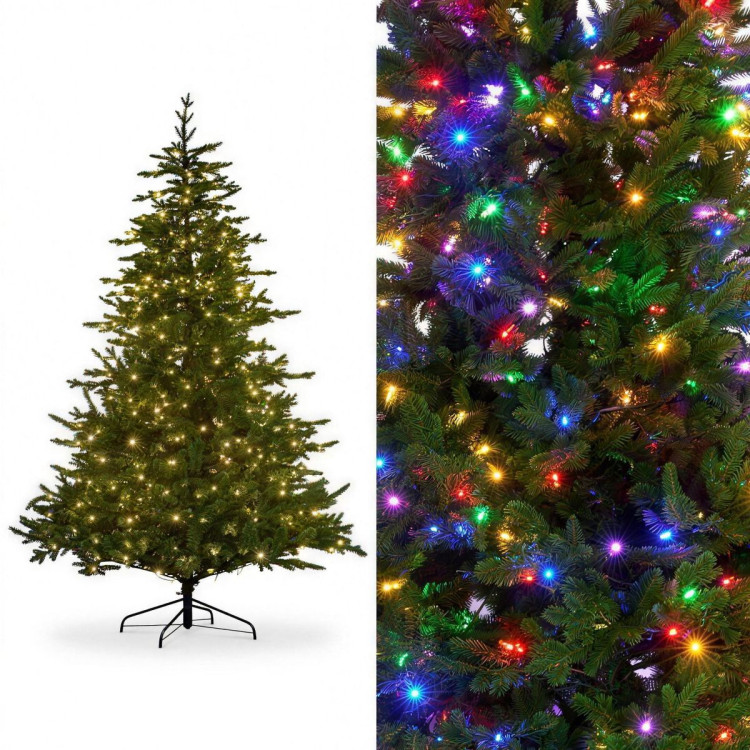 Christabelle 2.3m 7.5ft Bellewood Fir Christmas Tree Pre Lit Multi Function LED Foot Pedal Power Connect Hinged image 11