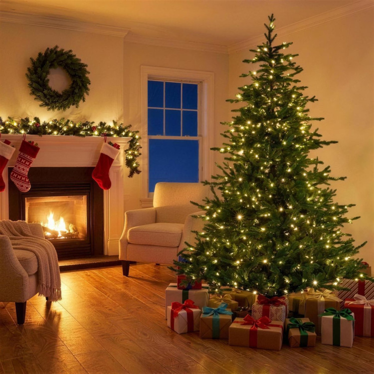 National Tree Company 2.7m 9ft Bellewood Fir Christmas Tree Pre Lit Multi Function LED Foot Pedal Power Connect Hinged image 9