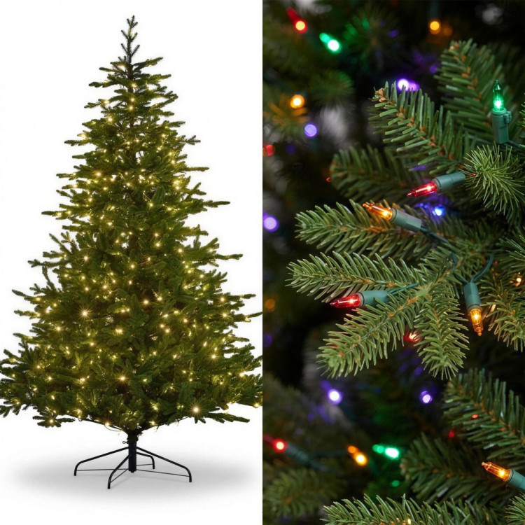 National Tree Company 2.7m 9ft Bellewood Fir Christmas Tree Pre Lit Multi Function LED Foot Pedal Power Connect Hinged image 10