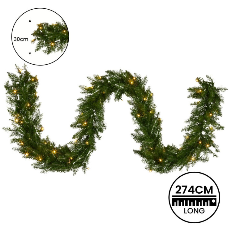 Christabelle 2.74m Christmas Garland with LED Lights Dunhill Shimmer Fir Tree Decoration Ornament image 4