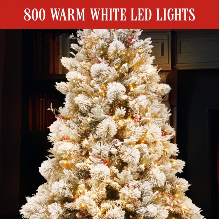 7.5foot 229cm Snowy Bedford Christmas Tree 1012 tips 800 LED Lights image 6