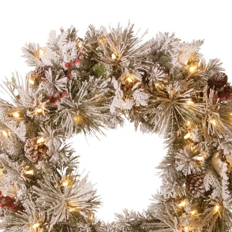 National Tree Company Snowy Bedford Christmas Wreath - 61cm image 3