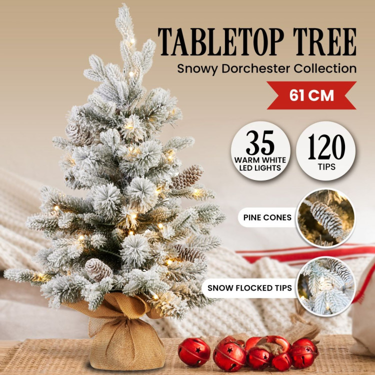 National Tree Company 61cm Snowy Dorchester Prelit Tabletop Christmas Tree image 5
